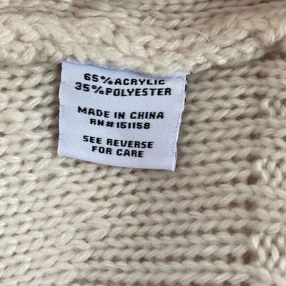 525 Fringe Cardigan Sweater In Bare Size X-Large Ivory Off White V- Neck - Picture 8 of 9